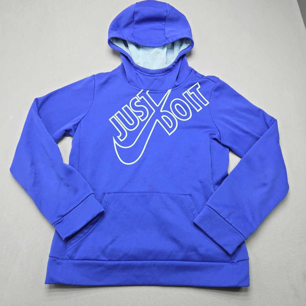 Nike Hoodie Dri-FIT Just Do It Graphic Pullover Blue Youth XL